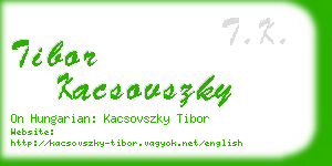 tibor kacsovszky business card